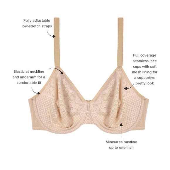 Wacoal Women's Plus Size Visual Effects Minimizer Bra 34I - Picture 5 of 6
